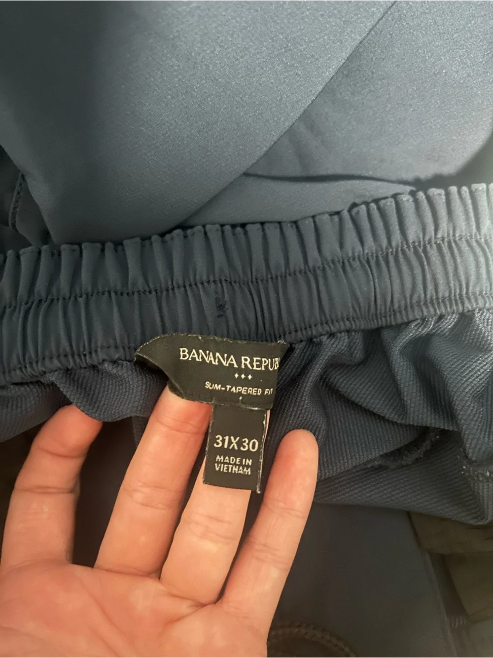 Banana Republic Slim Tapered Fit Athletic Pants Men’s 31x30 Navy Blue Drawstring